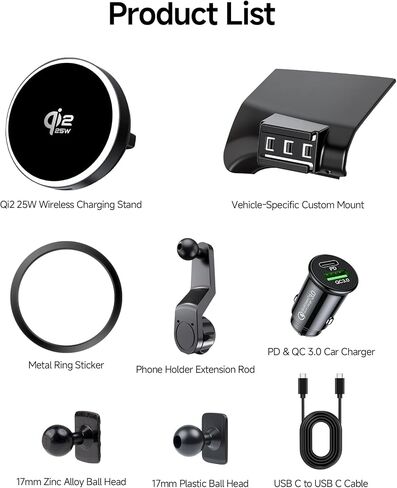 Qi2.2 25W Wireless Charger Car Phone Mount for Dodge Ram 1500 2013-2018 in Saudi Arabia