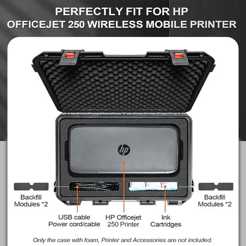 Case for Hp Printer 250 Officejet - All-in-One Portable with Custom Foam in Saudi Arabia