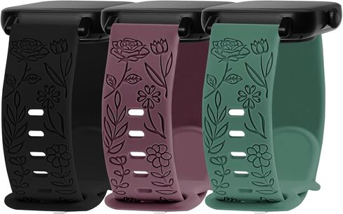 3 Pack Flower Pattern Bands Compatible with IDW13 IDW16 IDW19 Smartwatch,22mm Soft Silicone Strap for Fitpolo/Woneligo IDW13/FITVII HM57/H56/ID208 Plus/TOOBUR/ENOMIR/Gydom/Veryfit IDW19 Watch in Saudi Arabia