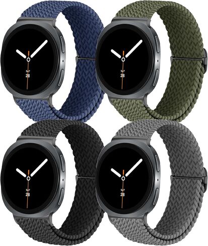 4 Pack Sport Bands for Samsung Galaxy Watch 8 Band 40mm 44mm/Galaxy Watch 8 Classic 46mm, Elastic Nylon Sport Strap for Galaxy Watch 8 2025 Women Men in Kuwait