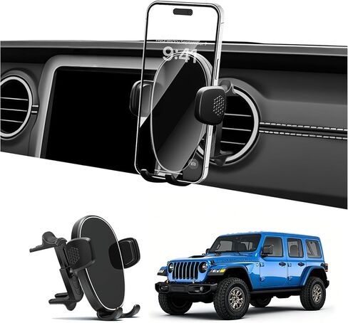 Phone Holder for Jeep Wrangler (2007-2025 2026) / Gladiator (2020-2022 2023), Car Phone Mount for Round Vent - 360° Rotatable & Adjustable - Hands Free Cellphone Automobile Cradle, Car Accessories in Saudi Arabia