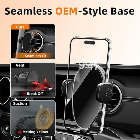 Phone Holder for Jeep Wrangler (2007-2025 2026) / Gladiator (2020-2022 2023), Car Phone Mount for Round Vent - 360° Rotatable & Adjustable - Hands Free Cellphone Automobile Cradle, Car Accessories in Saudi Arabia