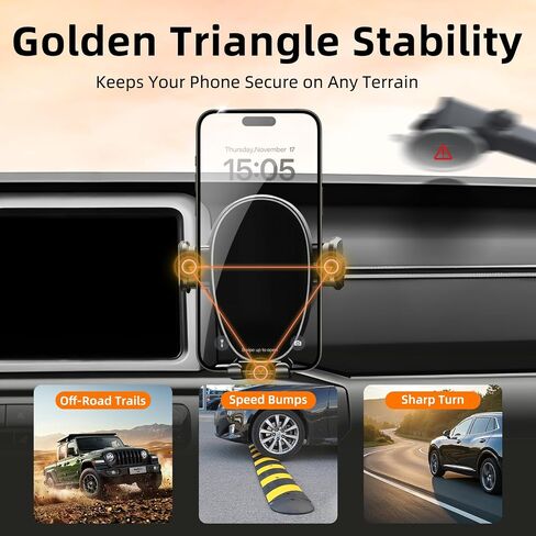 Phone Holder for Jeep Wrangler (2007-2025 2026) / Gladiator (2020-2022 2023), Car Phone Mount for Round Vent - 360° Rotatable & Adjustable - Hands Free Cellphone Automobile Cradle, Car Accessories in Saudi Arabia