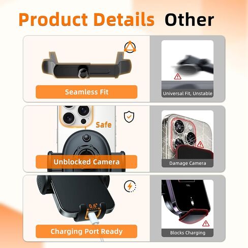 Phone Holder for Jeep Wrangler (2007-2025 2026) / Gladiator (2020-2022 2023), Car Phone Mount for Round Vent - 360° Rotatable & Adjustable - Hands Free Cellphone Automobile Cradle, Car Accessories in Saudi Arabia