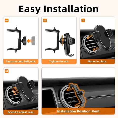 Phone Holder for Jeep Wrangler (2007-2025 2026) / Gladiator (2020-2022 2023), Car Phone Mount for Round Vent - 360° Rotatable & Adjustable - Hands Free Cellphone Automobile Cradle, Car Accessories in Saudi Arabia