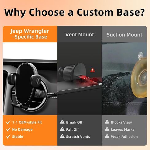 Phone Holder for Jeep Wrangler (2007-2025 2026) / Gladiator (2020-2022 2023), Car Phone Mount for Round Vent - 360° Rotatable & Adjustable - Hands Free Cellphone Automobile Cradle, Car Accessories in Saudi Arabia