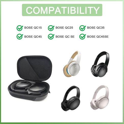 Headphone Headset Hard Case Compatible with Bose QuietComfort QC Ultra QC45 QC35 QC25 QC15 QCSE, Wireless Noise-canceling Headphone case with Cable Storage,Travel Storage Bag in Saudi Arabia