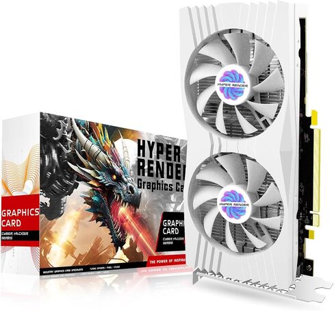 RX 580 8GB Graphics Card 2048SP DDR5 256 Bit Graphics Card for Gaming PC Computer Graphics Boards PCIE 3.0 Twin Freeze Fans Computer Video Card with HDMI/DP/Ports (White) in Saudi Arabia