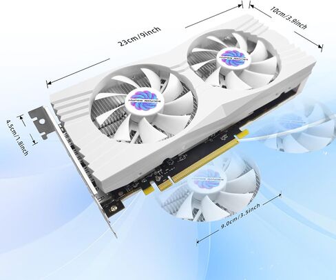 RX 580 8GB Graphics Card 2048SP DDR5 256 Bit Graphics Card for Gaming PC Computer Graphics Boards PCIE 3.0 Twin Freeze Fans Computer Video Card with HDMI/DP/Ports (White) in Saudi Arabia