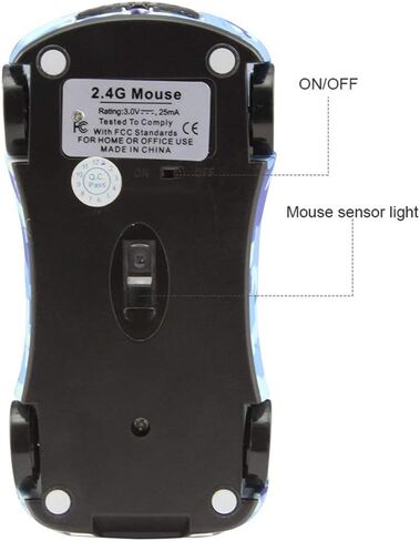 FIRSTMEMORY Wireless Car Mouse 2.4GHz Sport Race Car Shape Mouse Optical Mouse Camouflage Cordless Computer Mice 1600 DPI for Computer PC Laptop Desktop (Blue Camo) in Saudi Arabia