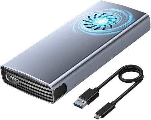 Hard Drive Enclosure External Hard Drive Case Detachable Plug and Play Practical with Cooling Fan Multipurpose for Business, M15 SSD in Kuwait