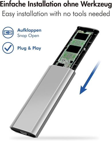 LogiLink UA0439 - حاوية القرص الصلب لمحركات الأقراص الصلبة M.2 NVMe (PCIe) SSD، USB 3.2 Gen 2، حتى 10 جيجابت في الثانية، USB-A+C in Kuwait