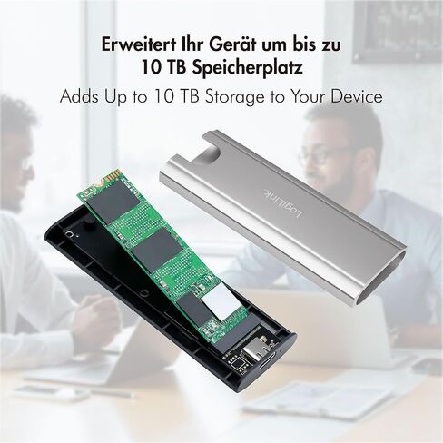 LogiLink UA0439 - حاوية القرص الصلب لمحركات الأقراص الصلبة M.2 NVMe (PCIe) SSD، USB 3.2 Gen 2، حتى 10 جيجابت في الثانية، USB-A+C in Kuwait