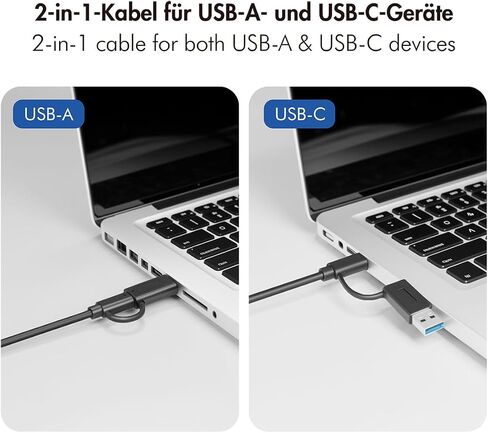 LogiLink UA0439 - حاوية القرص الصلب لمحركات الأقراص الصلبة M.2 NVMe (PCIe) SSD، USB 3.2 Gen 2، حتى 10 جيجابت في الثانية، USB-A+C in Kuwait