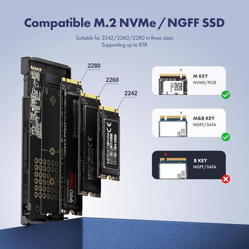GRAUGEAR M.2 SSD Aluminium Enclosure, 10Gbps, NVMe & SATA, USB 3.2 Gen2, Supports 2280/2260/2242, Dynamic RGB Lighting, Heatsink, Tool-Free in Kuwait
