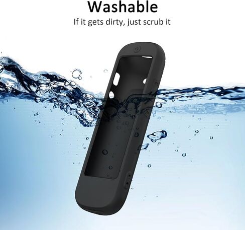 حافظة USTIYA للتحكم عن بعد لجهاز Roku TV Ultra 2022 /Voice Remote Pro/Streaming Stick 4K+/Streambar Pro Funda Remote Solar Charging، غطاء واقٍ من السيليكون، حبل معلق (أسود) in Kuwait