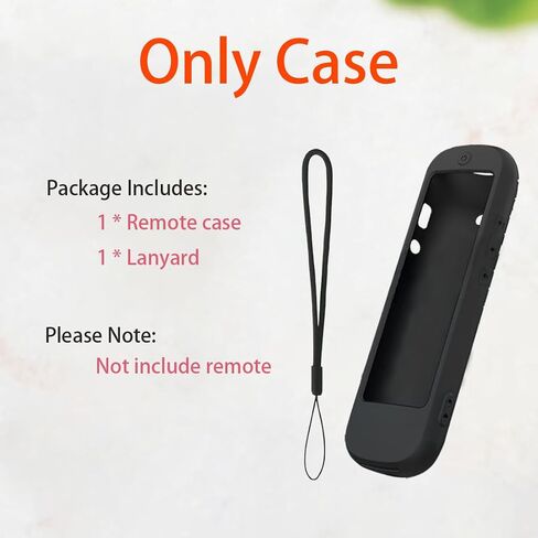 حافظة USTIYA للتحكم عن بعد لجهاز Roku TV Ultra 2022 /Voice Remote Pro/Streaming Stick 4K+/Streambar Pro Funda Remote Solar Charging، غطاء واقٍ من السيليكون، حبل معلق (أسود) in Kuwait