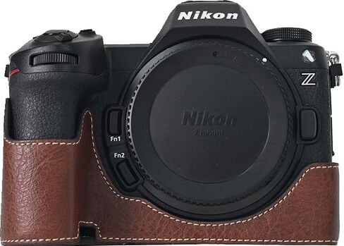 Z6 III Case, Handmade PU Litchi Leather Half Camera Case Bag Cover Bottom Opening Version for Nikon Z6 III Z6III With Neck Strap (Green) in Saudi Arabia