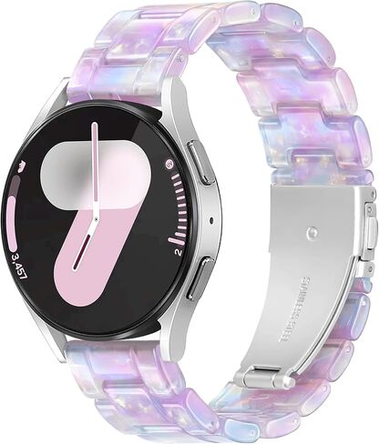 Resin Strap Compatible with Samsung Galaxy Watch 9 8 7 6 5 FE 40mm 44mm/Galaxy Watch 8 Classic Band 46mm/Galaxy Watch 6 4 Classic 43mm 47mm 42mm 46mm/5 Pro Band/Active 2, 20mm Adjustable Band in Saudi Arabia