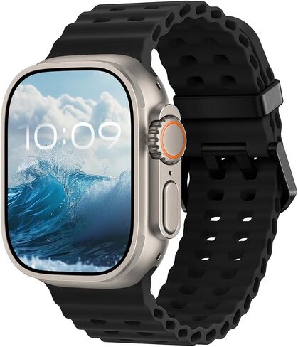 Sport Bands Compatible with Apple Watch Ultra 2 1 Band 49mm 45mm 44mm 42mm, Sport Soft Silicone Adjustable Replacement Bands Straps Wristbands for iwatch Ultra Bands in Kuwait