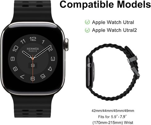 Sport Bands Compatible with Apple Watch Ultra 2 1 Band 49mm 45mm 44mm 42mm, Sport Soft Silicone Adjustable Replacement Bands Straps Wristbands for iwatch Ultra Bands in Kuwait