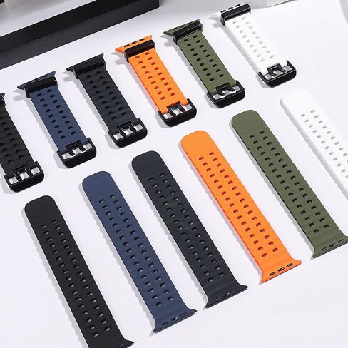 Sport Bands Compatible with Apple Watch Ultra 2 1 Band 49mm 45mm 44mm 42mm, Sport Soft Silicone Adjustable Replacement Bands Straps Wristbands for iwatch Ultra Bands in Kuwait