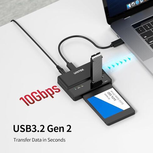 Unitek 2-in-1 M.2 NVMe/SATA USB 3.2 Adapter, 10Gbps, Tool-Free in Saudi Arabia