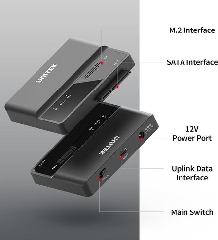 Unitek 2-in-1 M.2 NVMe/SATA USB 3.2 Adapter, 10Gbps, Tool-Free in Saudi Arabia