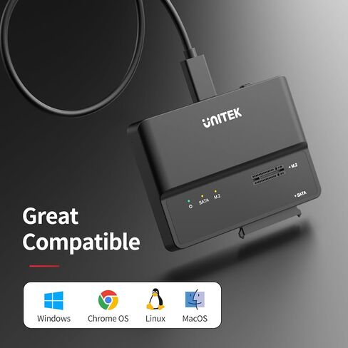 Unitek 2-in-1 M.2 NVMe/SATA USB 3.2 Adapter, 10Gbps, Tool-Free in Saudi Arabia