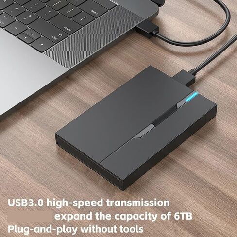 2.5Inch External Hard Drive Enclosure USB 3.1 Hard Disk Case 6TB Supports 7mm 9.5mm SSD HDD for Laptop PC in Saudi Arabia