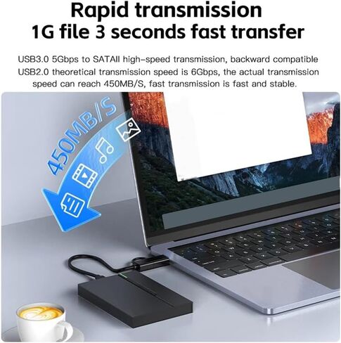 2.5Inch External Hard Drive Enclosure USB 3.1 Hard Disk Case 6TB Supports 7mm 9.5mm SSD HDD for Laptop PC in Saudi Arabia