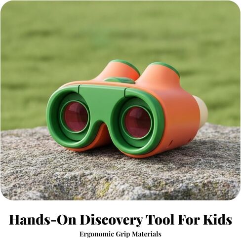 Child-Friendly Toy Binoculars | Gift Box Packaging, Portable, for Outdoor Adventuring, Pretend Play, Kids, Orange in Kuwait