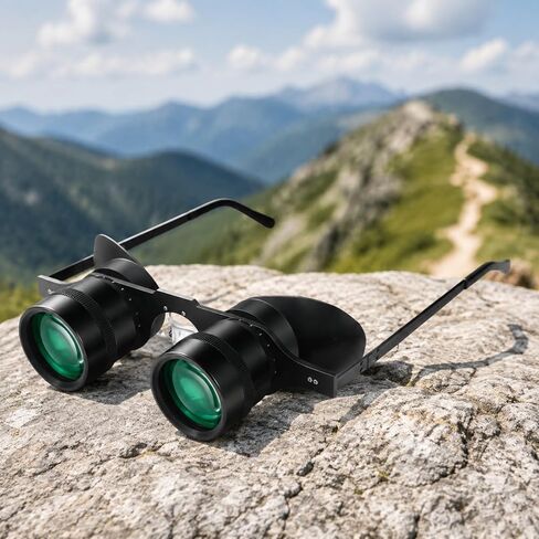 Eyeglass Style Telescope with Central Bridge and Temple Arms Providing Stable Fit and 10x34 Enhanced Viewing Suitable for Low Light Conditions Outdoor Concerts in Saudi Arabia