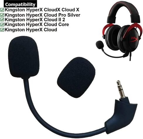 Cloud Core Mic Boom, Replaceable 3.5mm Game Microphone Boom for Kingston HyperX Cloud Core 2 Wireless Game Gaming Headsets in Saudi Arabia