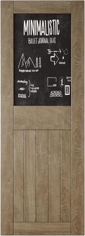 Classic Gray 42x84 in. Sliding Barn Door, Half Chalkboard Design,Assembly Required, Finished Barn Door Only, Interior Use in Saudi Arabia