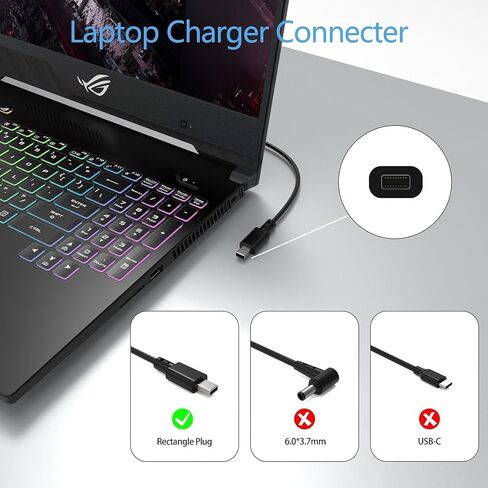 180W AC Charger A22-180P1A ADP-180TB K Compatible with ASUS ROG Zephyrus G14 2024 GA403 GA403U GA403UI GA403UV GA403UU V16 V3607 GA403UV-G14.R94060 GA403UI-G14 Rectangle Tip Laptop Adapter in Saudi Arabia