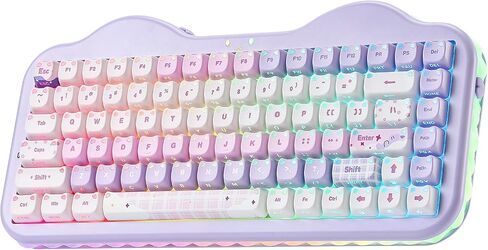 YUNZII C75 Cute Cake Wireless Mechanical Keyboard(Pink Mao,Milk V2 Switch) in Saudi Arabia