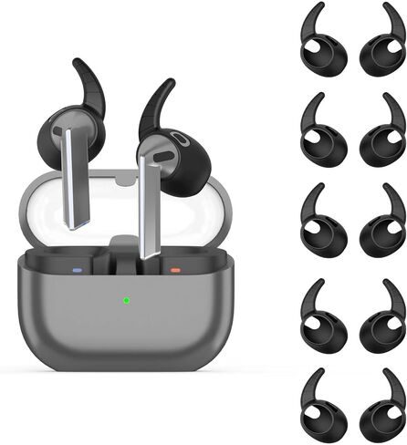 Ear Hooks for Galaxy Buds 3, WADVCU 5 Pairs Ear Hook Compatiable with Samsung Galaxy Buds 3 Silicone Accessories Anti-Slip Ear Covers Holder [Not Fit in The Charging Case](Black) in Saudi Arabia