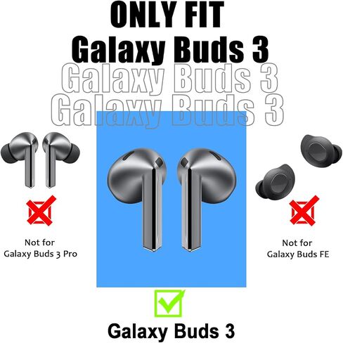 Ear Hooks for Galaxy Buds 3, WADVCU 5 Pairs Ear Hook Compatiable with Samsung Galaxy Buds 3 Silicone Accessories Anti-Slip Ear Covers Holder [Not Fit in The Charging Case](Black) in Saudi Arabia