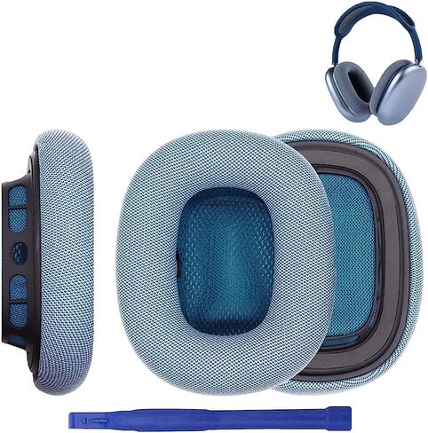 Aiivioll Replacement Ear Pads for AirPods Max Headphones - Breathable Mesh Cushions, Soft Memory Foam, Sweat-Resistant Earpads - Compatible with Apple AirPods Max (Sky Blue) in Saudi Arabia