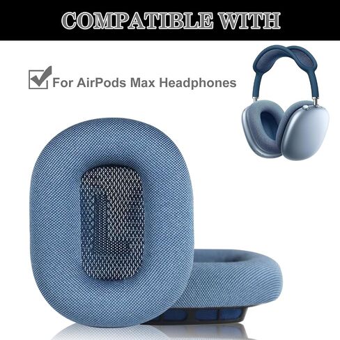Aiivioll Replacement Ear Pads for AirPods Max Headphones - Breathable Mesh Cushions, Soft Memory Foam, Sweat-Resistant Earpads - Compatible with Apple AirPods Max (Sky Blue) in Saudi Arabia