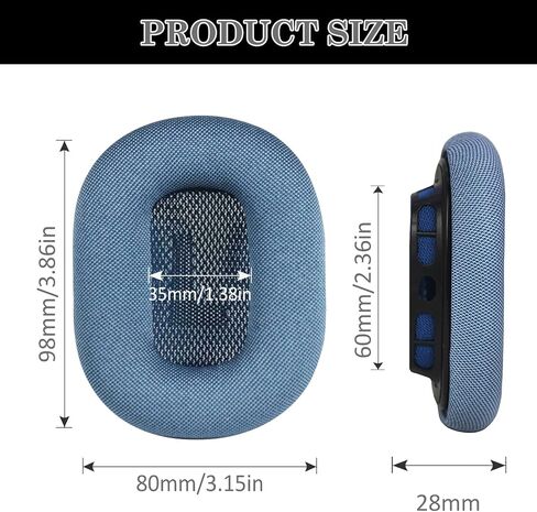 Aiivioll Replacement Ear Pads for AirPods Max Headphones - Breathable Mesh Cushions, Soft Memory Foam, Sweat-Resistant Earpads - Compatible with Apple AirPods Max (Sky Blue) in Saudi Arabia