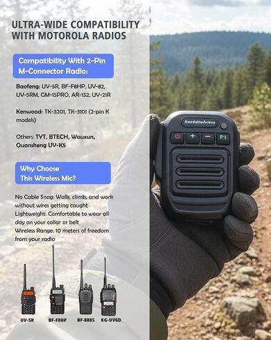 Wireless Walkie Talkie Speaker Microphone for 2 Pin K Connector Radios in Kuwait