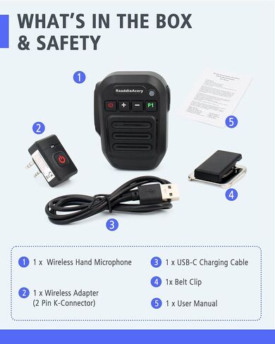 Wireless Walkie Talkie Speaker Microphone for 2 Pin K Connector Radios in Kuwait