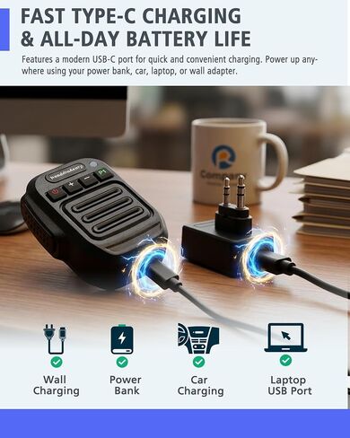 Wireless Walkie Talkie Speaker Microphone for 2 Pin K Connector Radios in Kuwait