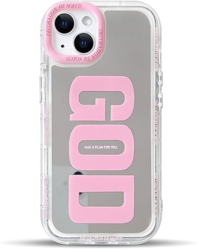 NITITOP for iPhone 16 Pro Max Case Mirror Cute GOD Letter - White in Saudi Arabia