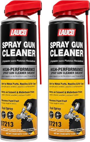 LAUCO Spray Gun Cleaner 14 oz, Pack of 2, High-Performance Paint Gun Cleaner Solvent, Fast Dissolving Aerosol for Waterborne & Solvent Paint, Dual Spray Precision Cleaner for Nozzles 87213 in Saudi Arabia