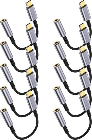 LERTOSEN 2 Pack USB C to 3.5mm Headphone Jack Adapter – HiFi Audio Dongle, Type C to Aux Female Cable Cord Compatible with iPhone 17/16/15 Pro Max, Samsung S25/S24/S23, iPad Pro, Pixel, MacBook in Kuwait