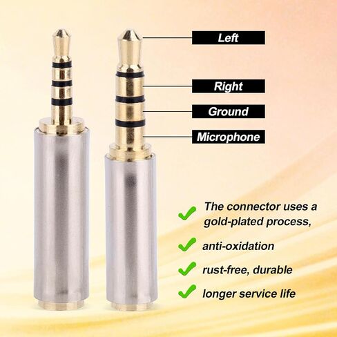 2pcs 2.5mm to 3.5mm & 3.5mm to 2.5mm Stereo/Mono Audio Adapters in Saudi Arabia