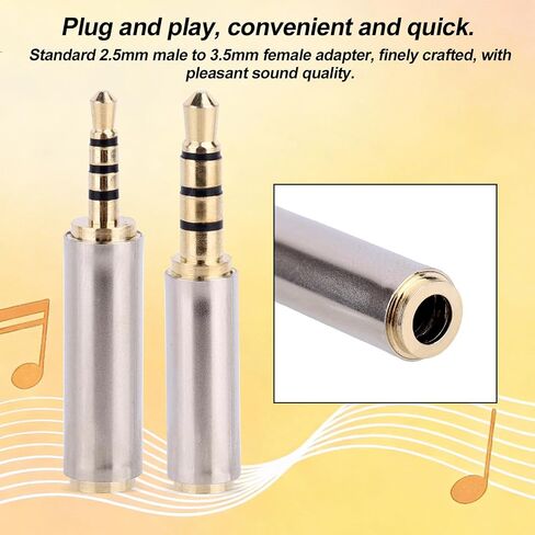 2pcs 2.5mm to 3.5mm & 3.5mm to 2.5mm Stereo/Mono Audio Adapters in Saudi Arabia